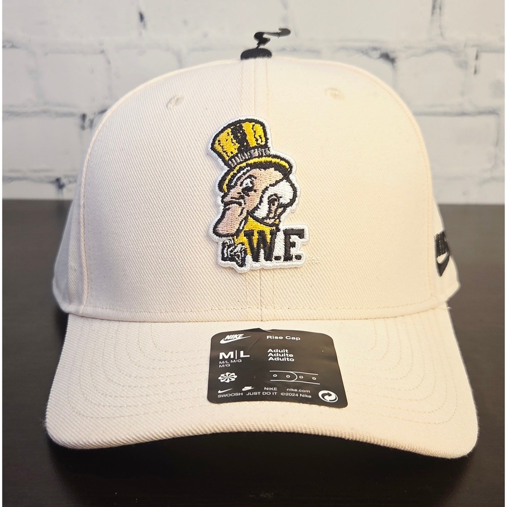 Nike Dri-FIT Rise Structured Wake Forest Adjustable Hat Natural C11528 OSFA